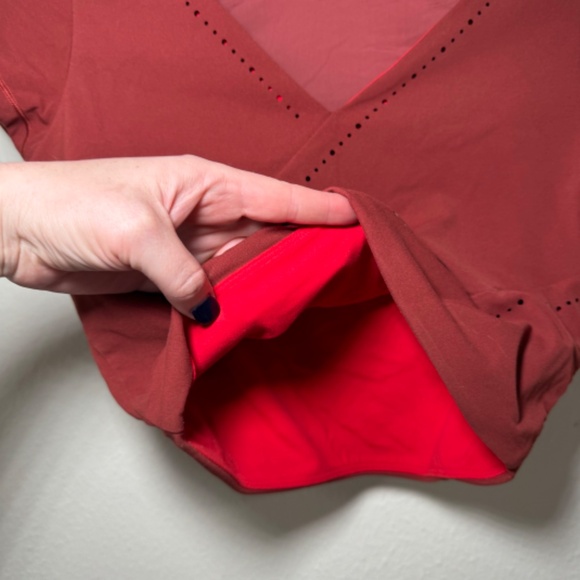 Athleta Top Women's XS Rust It's A Wrap Tee Performance Active Workout Yoga Crop - Picture 5 of 7